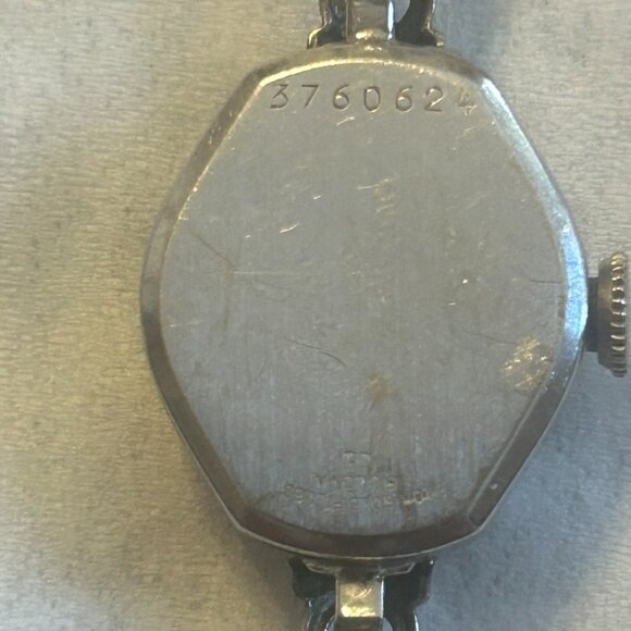 Vintage! Working Bulova 1950s 10K GF Art Deco Watch with 2 Diamonds #3760624 main image 7